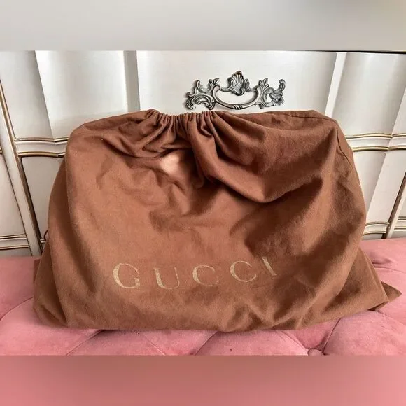 GUCCI Guccissima GG Auth Commuter Tote Brown Leather Unisex EUC - Picture 13 of 14